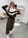 Женский велюровый костюм с затяжками в стиле oversize, Коричневый 42/46 бф-1930/6 фото
